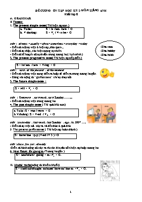 Đề cương ôn tập học kì I Tiếng anh khối 8